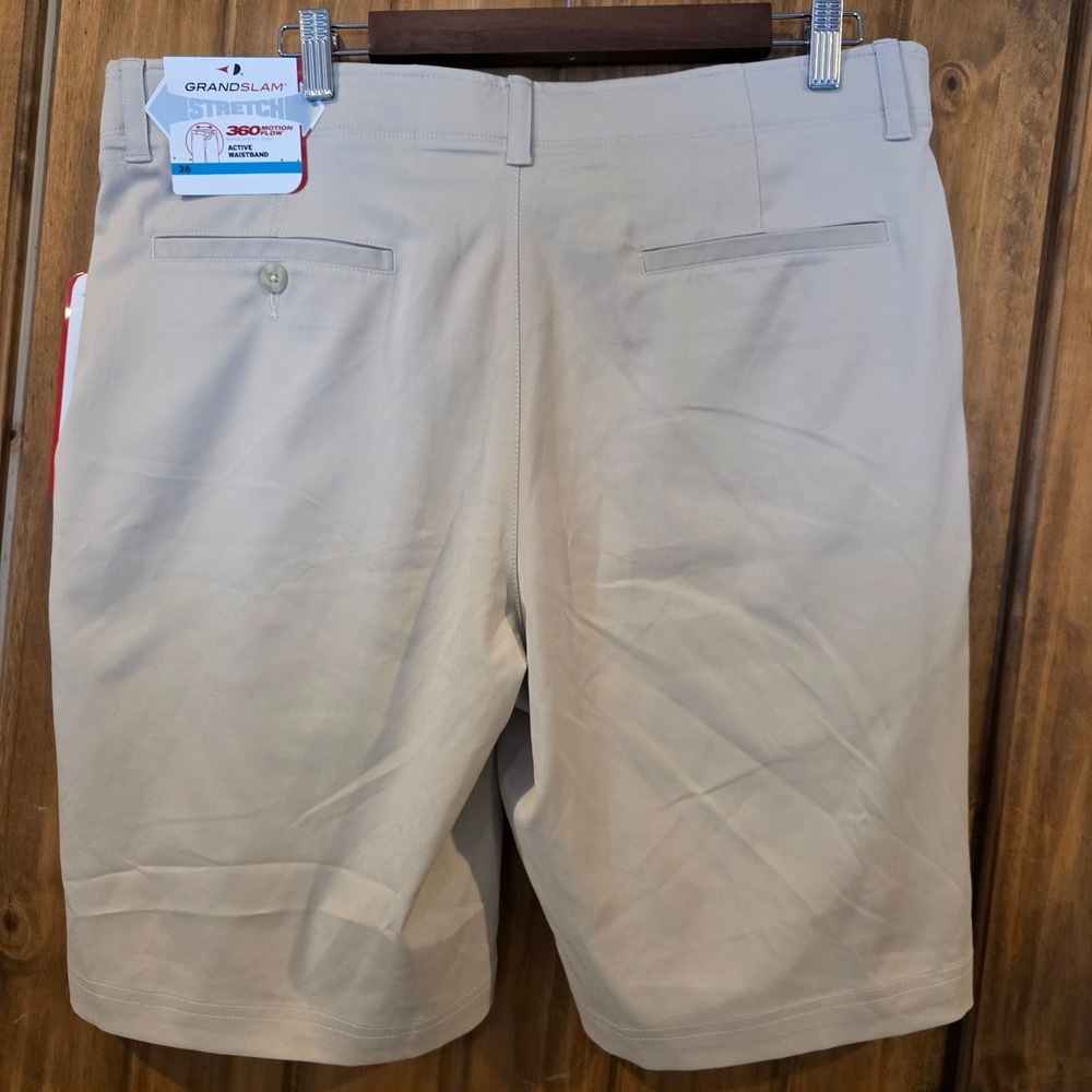 Grand Slam Athletic Shorts Mens 36 Silver Lining Stretch Performance Golf NWT - Picture 2 of 7